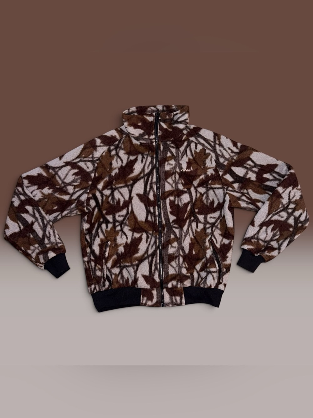 Vintage Cabela's Whitetail Clothing Fleece Camo Jacket USA Made - Medium